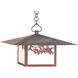 Monterey 1 Light 20 inch Verdigris Patina Pendant Ceiling Light in Clear Seedy, T-Bar Overlay