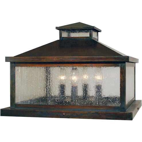 Canterbury 4 Light 15.5 inch Mission Brown Column Mount in Cream