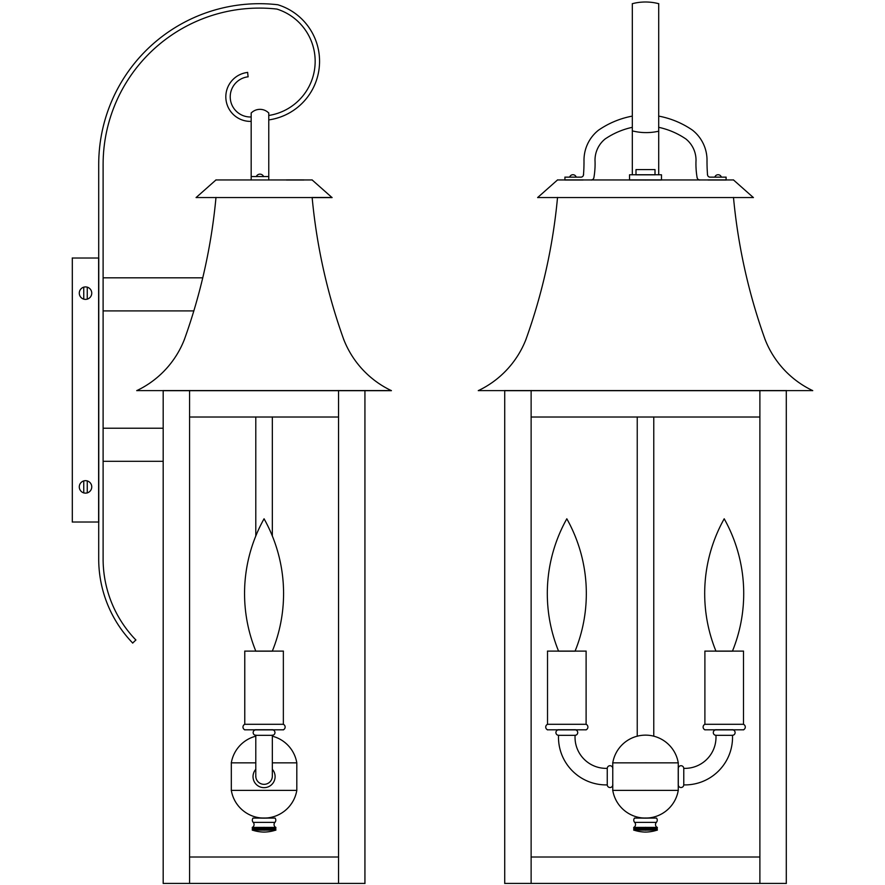 Orpington 2 Light 20 inch Mission Brown Outdoor Wall Mount in Clear