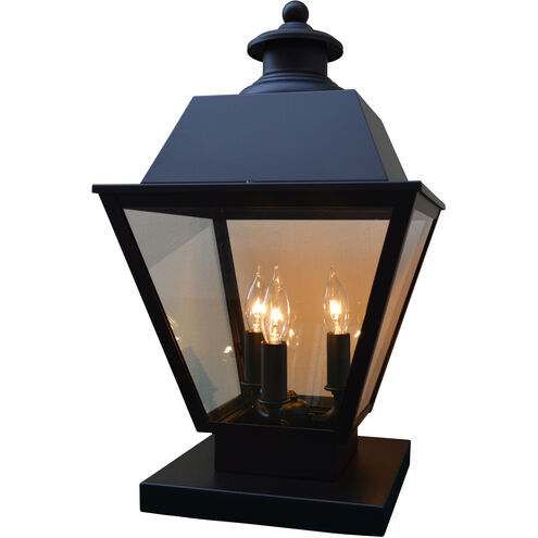 Inverness 3 Light 18.5 inch Antique Brass Column Mount in Clear Seedy