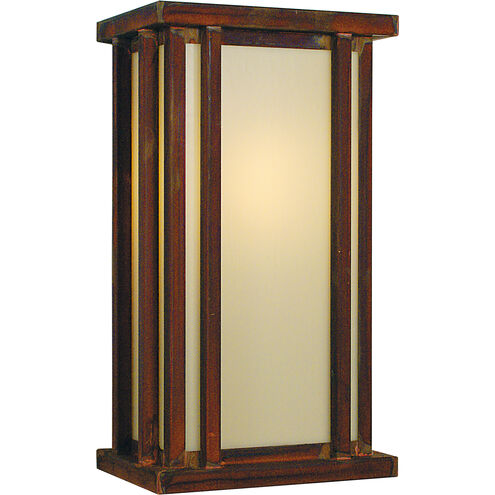 Glencoe 1 Light 8.5 inch Rustic Brown Wall Mount Wall Light in Frosted