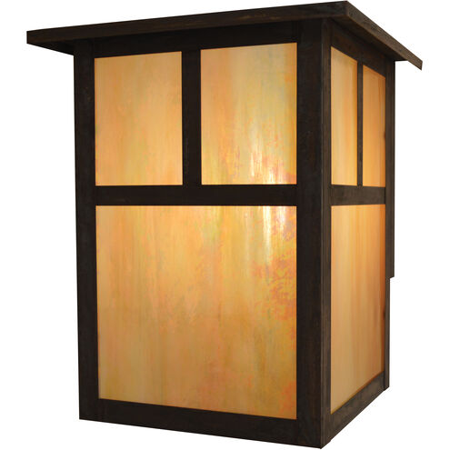 Mission 2 Light 18 inch Rustic Brown Outdoor Wall Mount in Off White, T-Bar Overlay