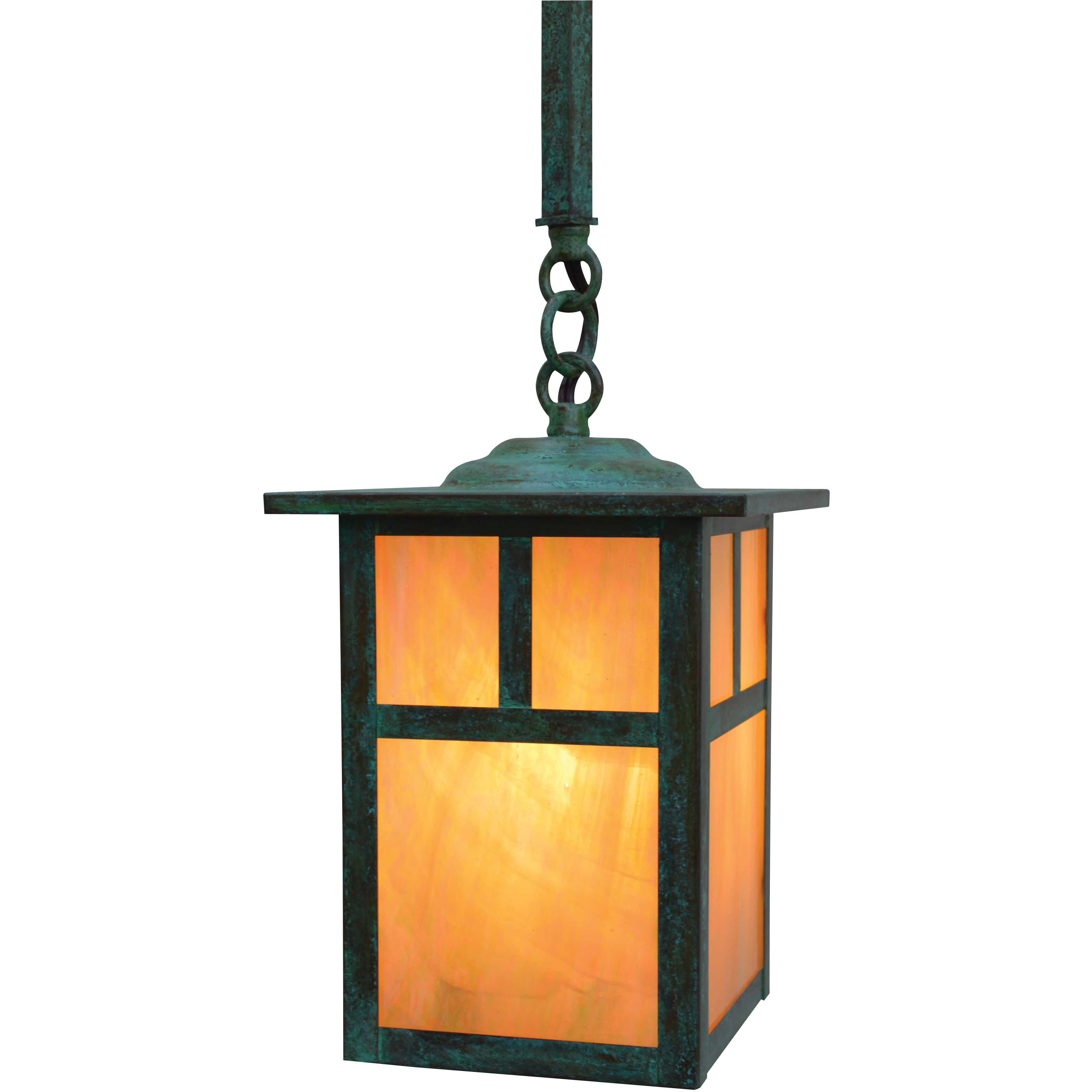 Mission 1 Light 6 inch Rustic Brown Pendant Ceiling Light in Amber Mica, Empty