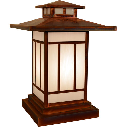 Kennebec 1 Light 16.62 inch Antique Brass Column Mount in White Opalescent