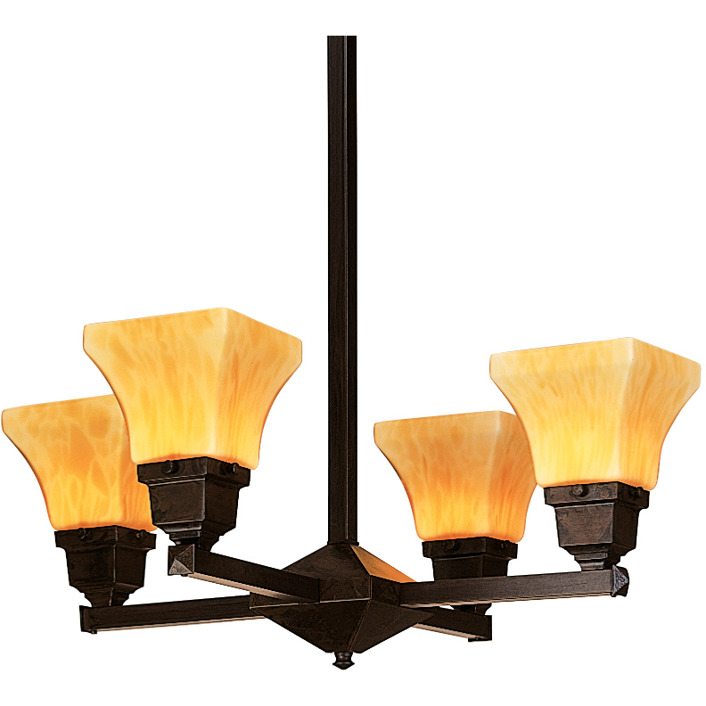 Ruskin 4 Light 23.5 inch Antique Brass Chandelier Ceiling Light, Glass Sold Separately