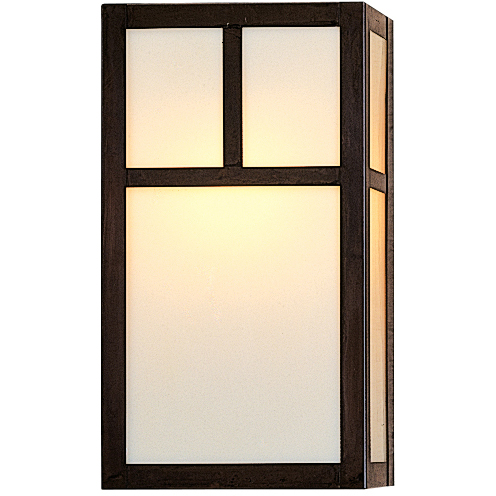 Mission 1 Light 6.62 inch Verdigris Patina Wall Mount Wall Light in White Opalescent, T-Bar Overlay