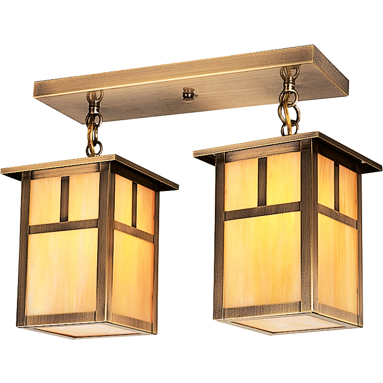 Mission 2 Light 16 inch Verdigris Patina Flush Mount Ceiling Light in White Opalescent, T-Bar Overlay