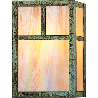 Mission 1 Light 7 inch Antique Copper Wall Mount Wall Light in Frosted