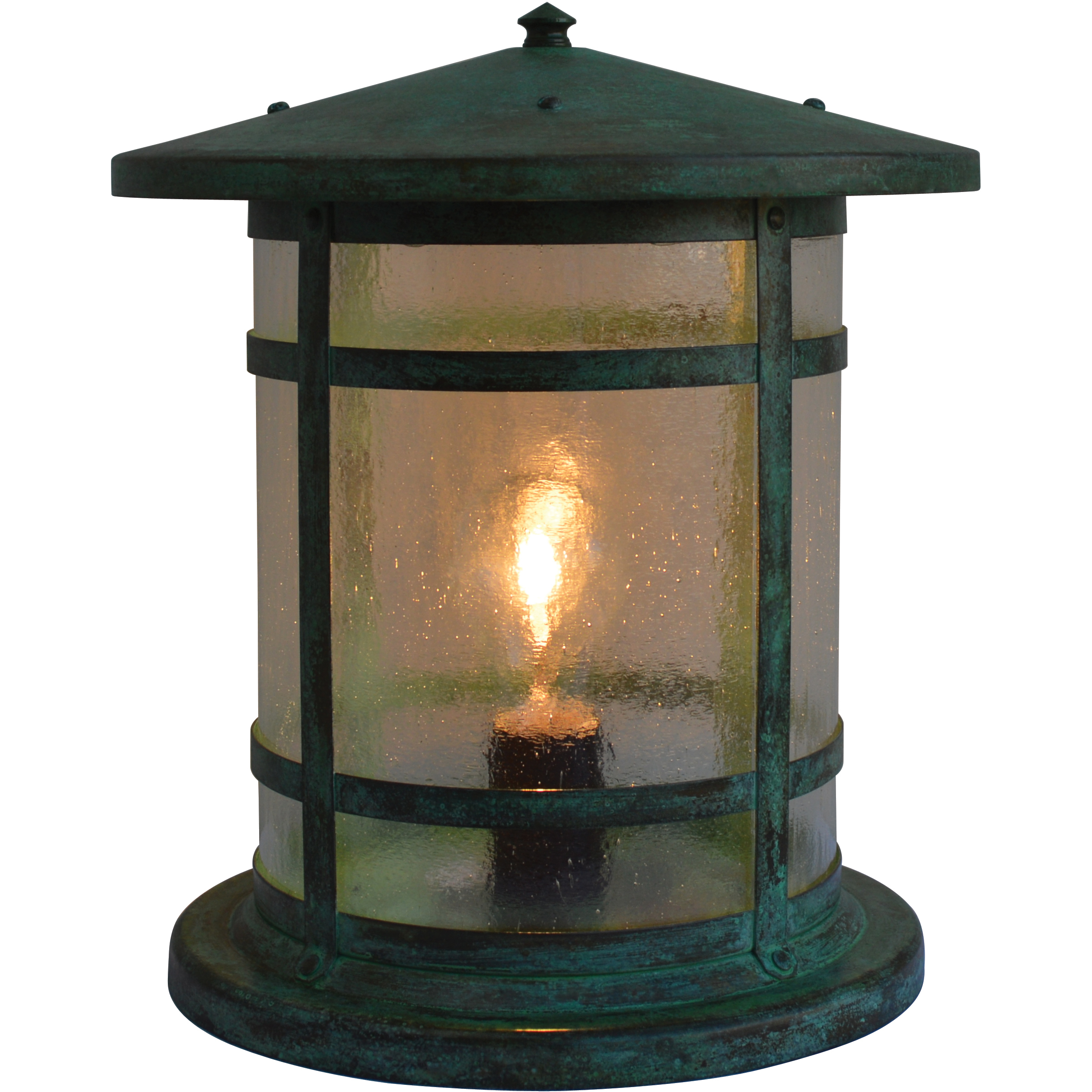 Berkeley 1 Light 12.75 inch Verdigris Patina Column Mount in White Opalescent