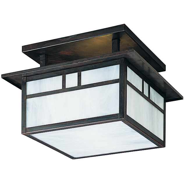 Huntington 2 Light 12 inch Bronze Flush Mount Ceiling Light in White Opalescent, Double T-Bar Overlay