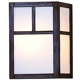 Mission 1 Light 5 inch Satin Black Wall Mount Wall Light in Rain Mist
