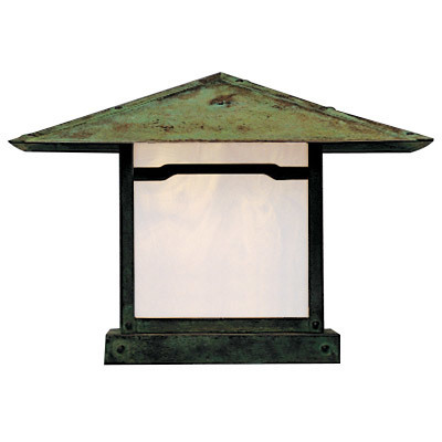 Monterey 1 Light 12.25 inch Verdigris Patina Column Mount in Gold White Iridescent, Cloud Lift Overlay