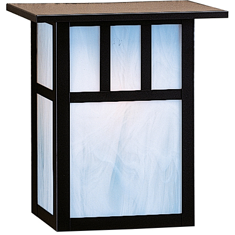 Arroyo Craftsman Huntington 1 Light 10 inch Satin Black Outdoor Wall Mount in White Opalescent, Empty HS-10EWO-BK - Open Box