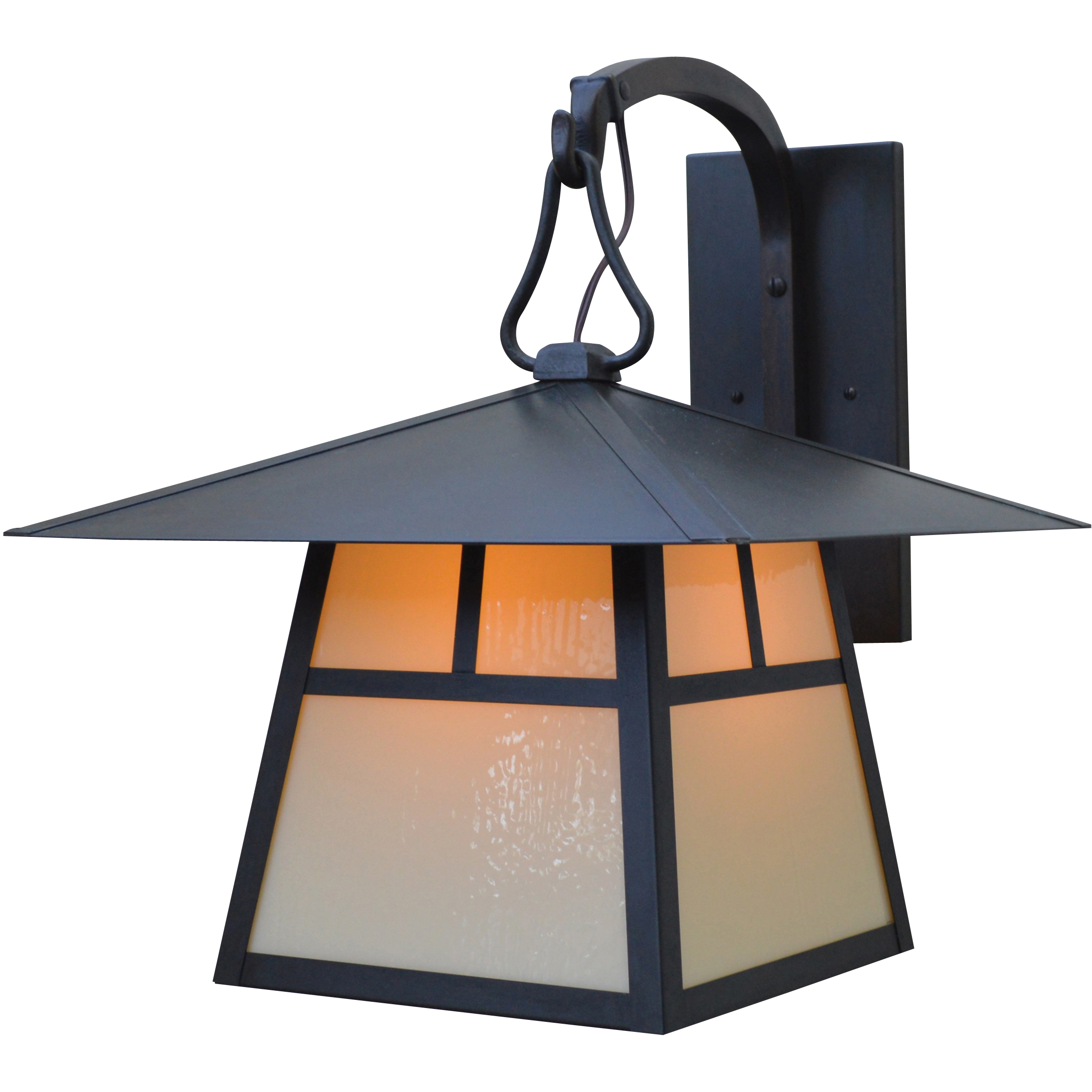 Carmel Outdoor Wall Mount in Mission Brown, Almond Mica, T-Bar Overlay