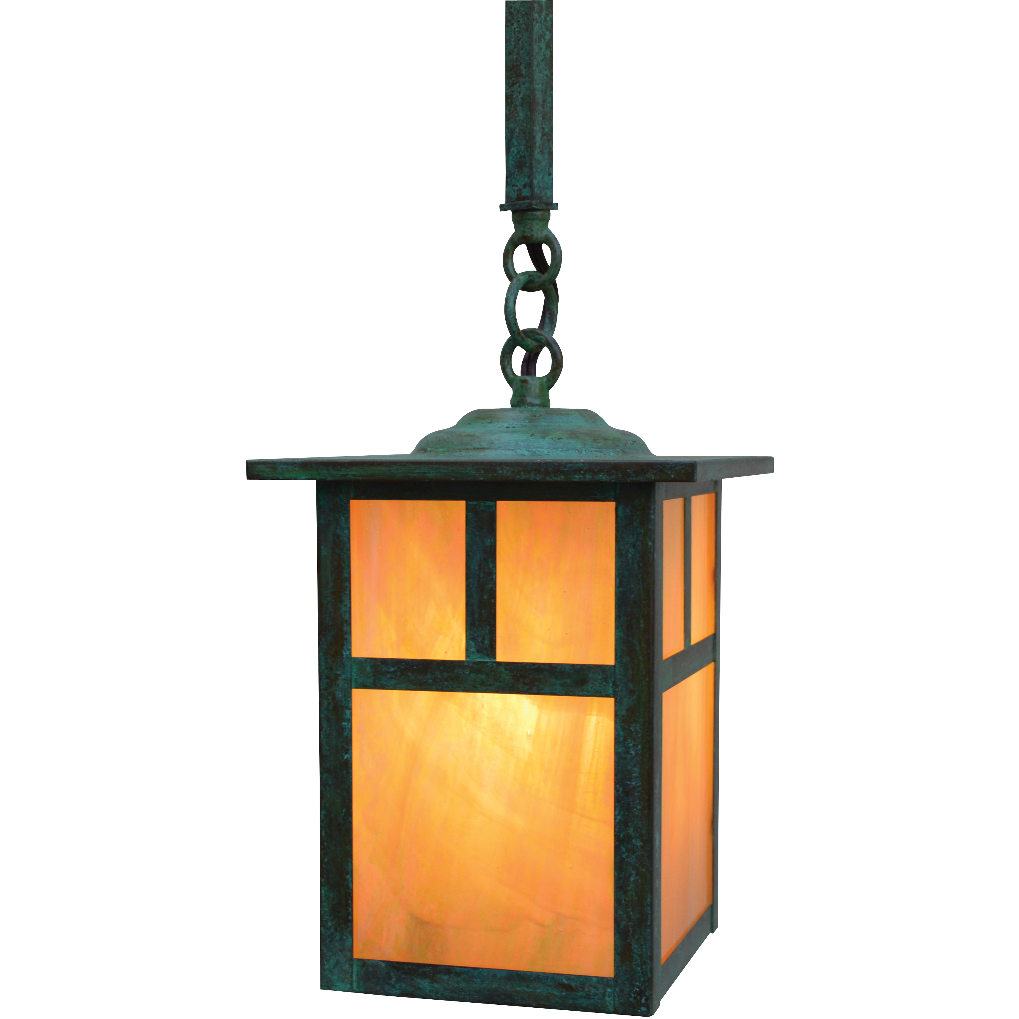 Mission 1 Light 6 inch Verdigris Patina Pendant Ceiling Light in Frosted, Empty
